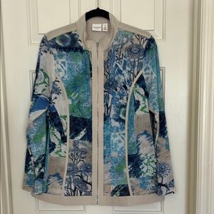Chico's Blue and Green Artistic Blazer